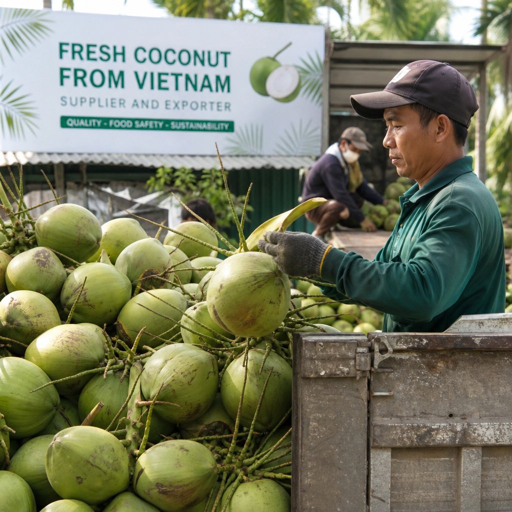 Noix de coco fraîches du Vietnam : fournisseur et exportation vers la France