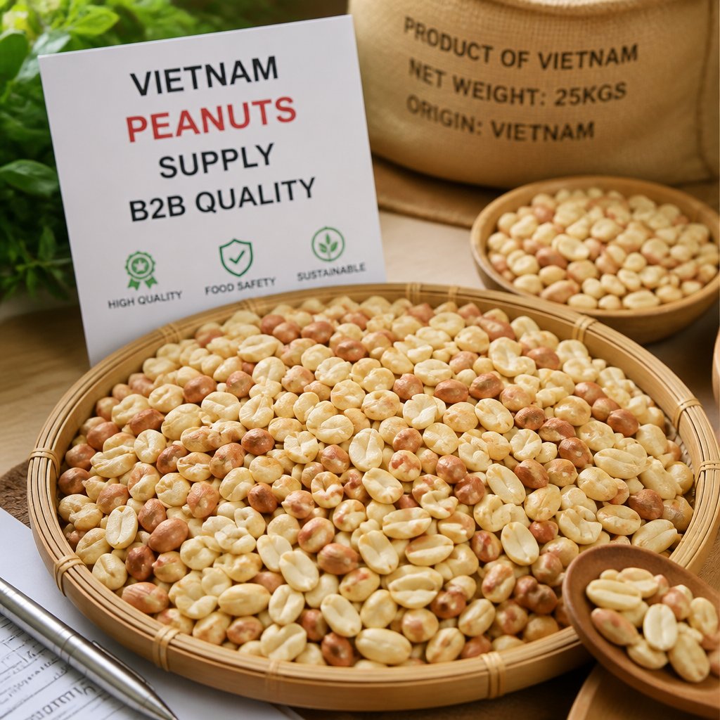 Cacahuètes décortiquées du Vietnam : approvisionnement B2B et qualité