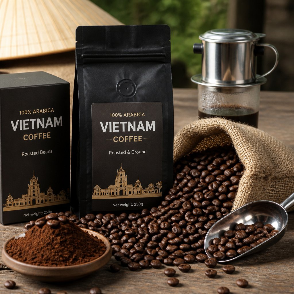 Kopi Sangrai dan Bubuk Vietnam