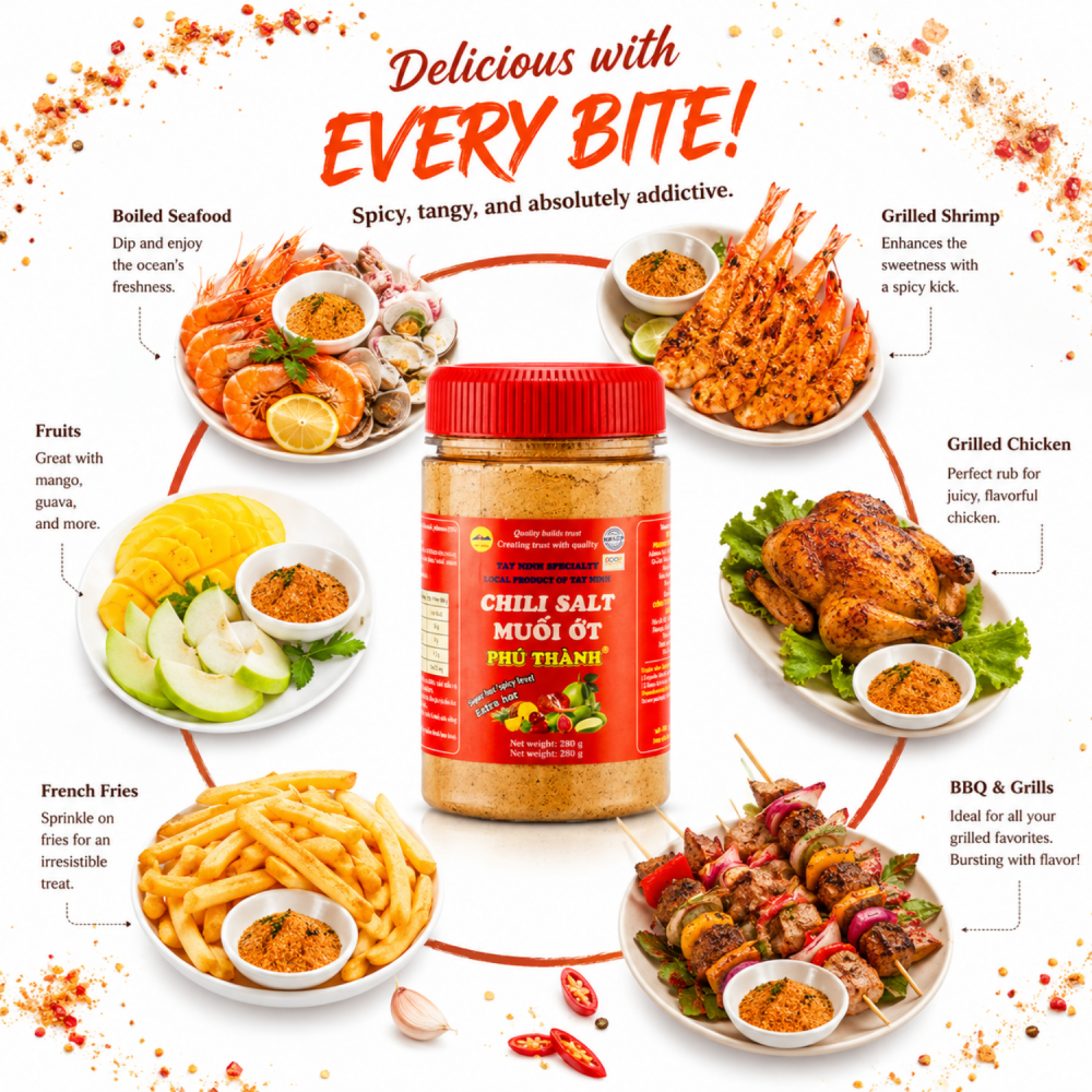 VIETNAMESE ROASTED CHILI SALT FOR EXPORT – 100% NATURAL SAVORY VEGAN SNACK SEASONING 4