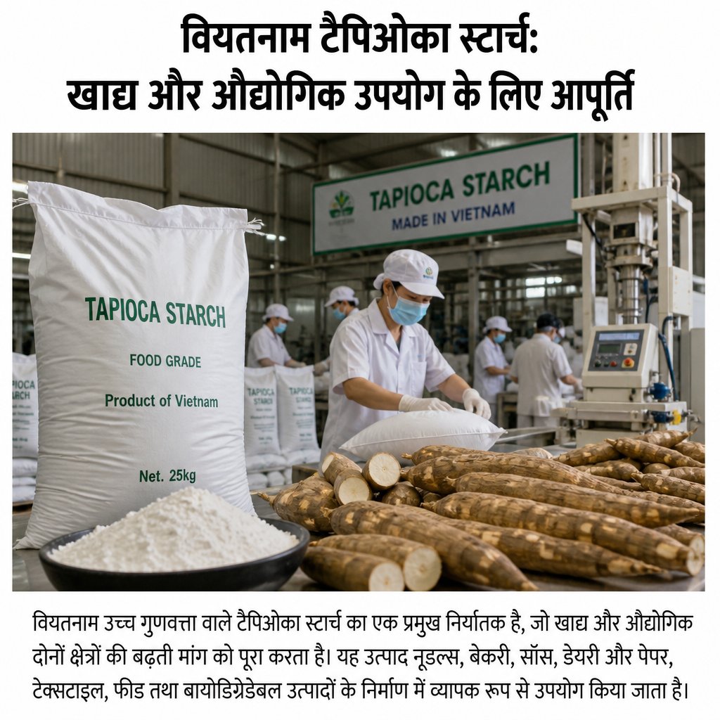 वियतनाम टैपिओका स्टार्च: खाद्य और औद्योगिक उपयोग के लिए आपूर्ति
