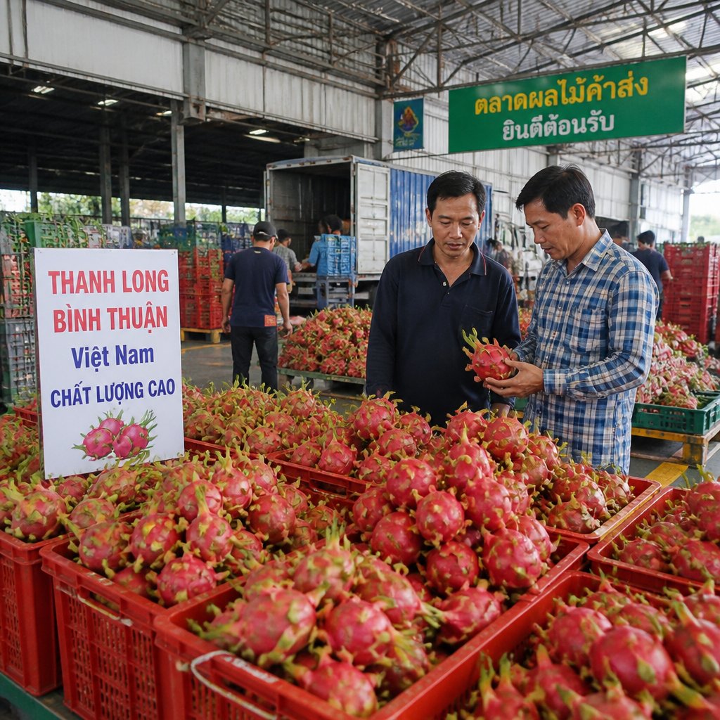 แก้วมังกรเวียดนาม: แหล่งจัดหาผลไม้คุณภาพสำหรับตลาดค้าส่งในประเทศไทย