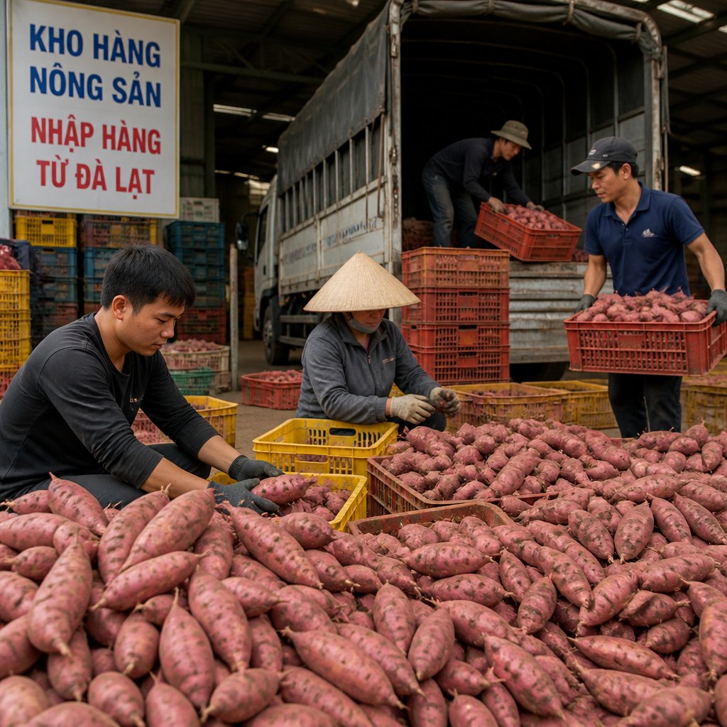 มันเทศเวียดนาม: แหล่งจัดหาวัตถุดิบสำหรับตลาดค้าส่ง