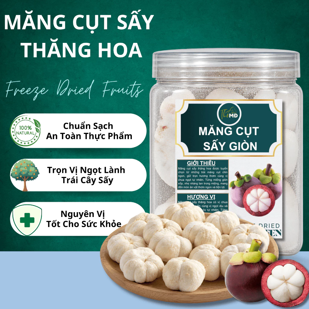 VIETNAMESE FREEZE-DRIED MANGOSTEEN 50G – CRISPY, LIGHT AND NATURALLY SWEET-AND-TANGY TROPICAL FRUIT SNACK
