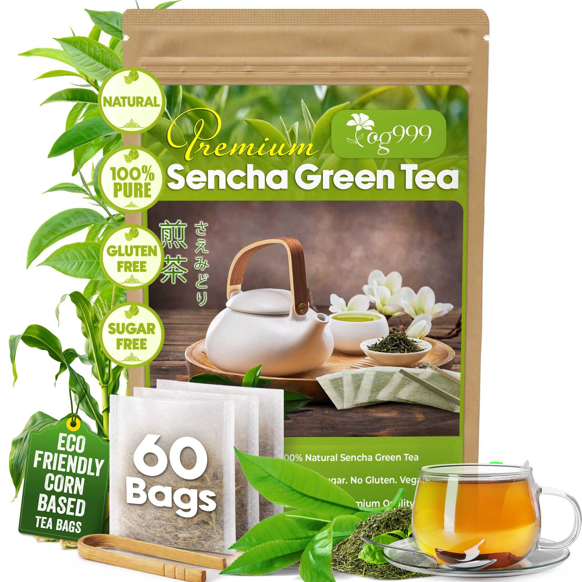 100% NATURAL PURE GREEN TEA – UNSWEETENED, GLUTEN-FREE & VEGAN-FRIENDLY TEA FOR WHOLESALE