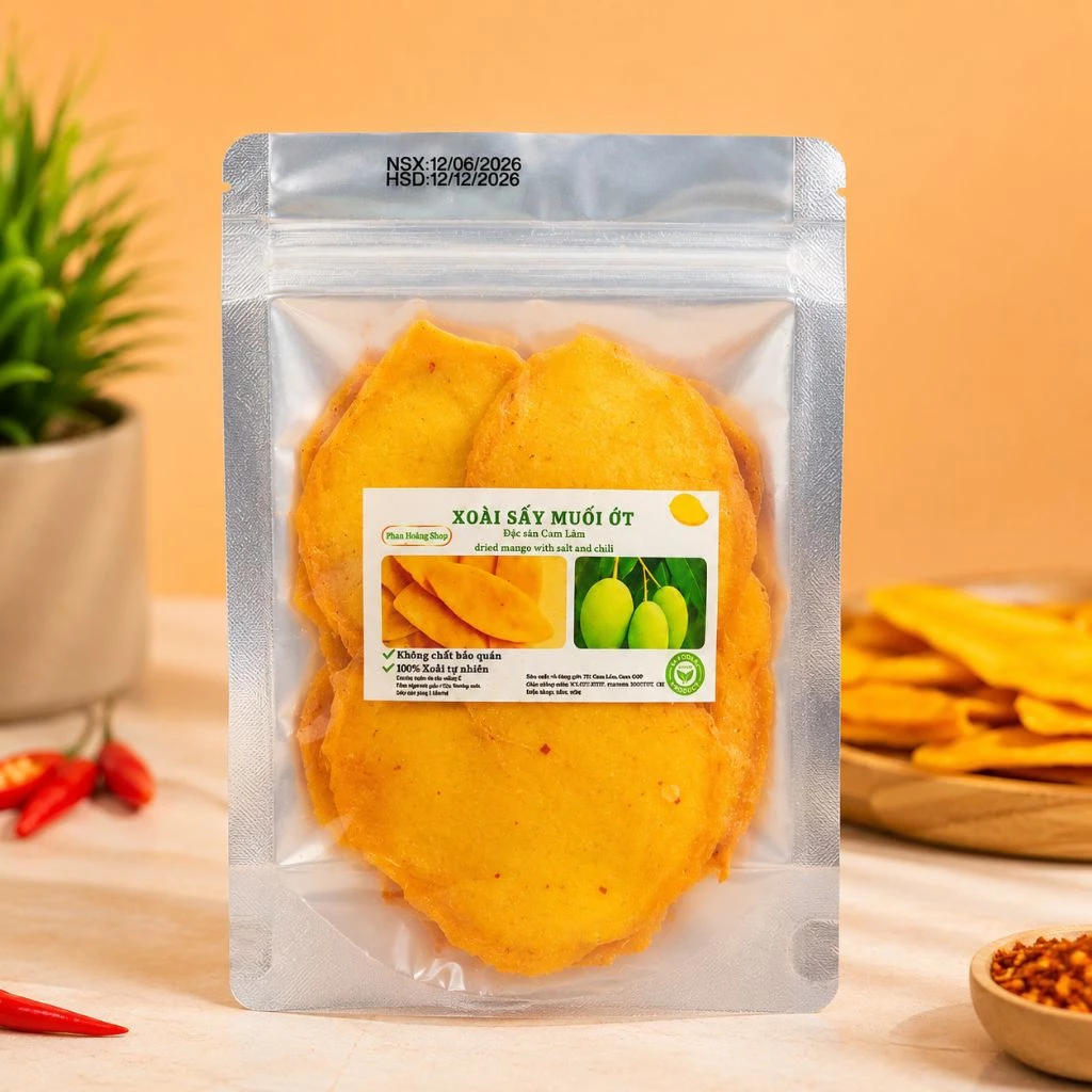 VIETNAMESE SOFT DRIED MANGO WITH CHILI SALT 100G – NHA TRANG, KHANH HOA SPECIALTY FOR WHOLESALE EXPORT