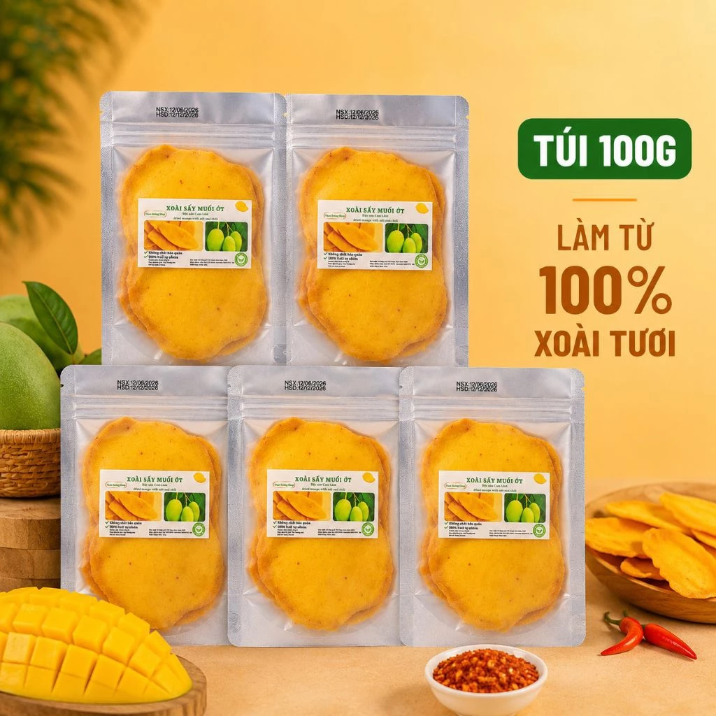 VIETNAMESE SOFT DRIED MANGO WITH CHILI SALT 100G – NHA TRANG, KHANH HOA SPECIALTY FOR WHOLESALE EXPORT 4