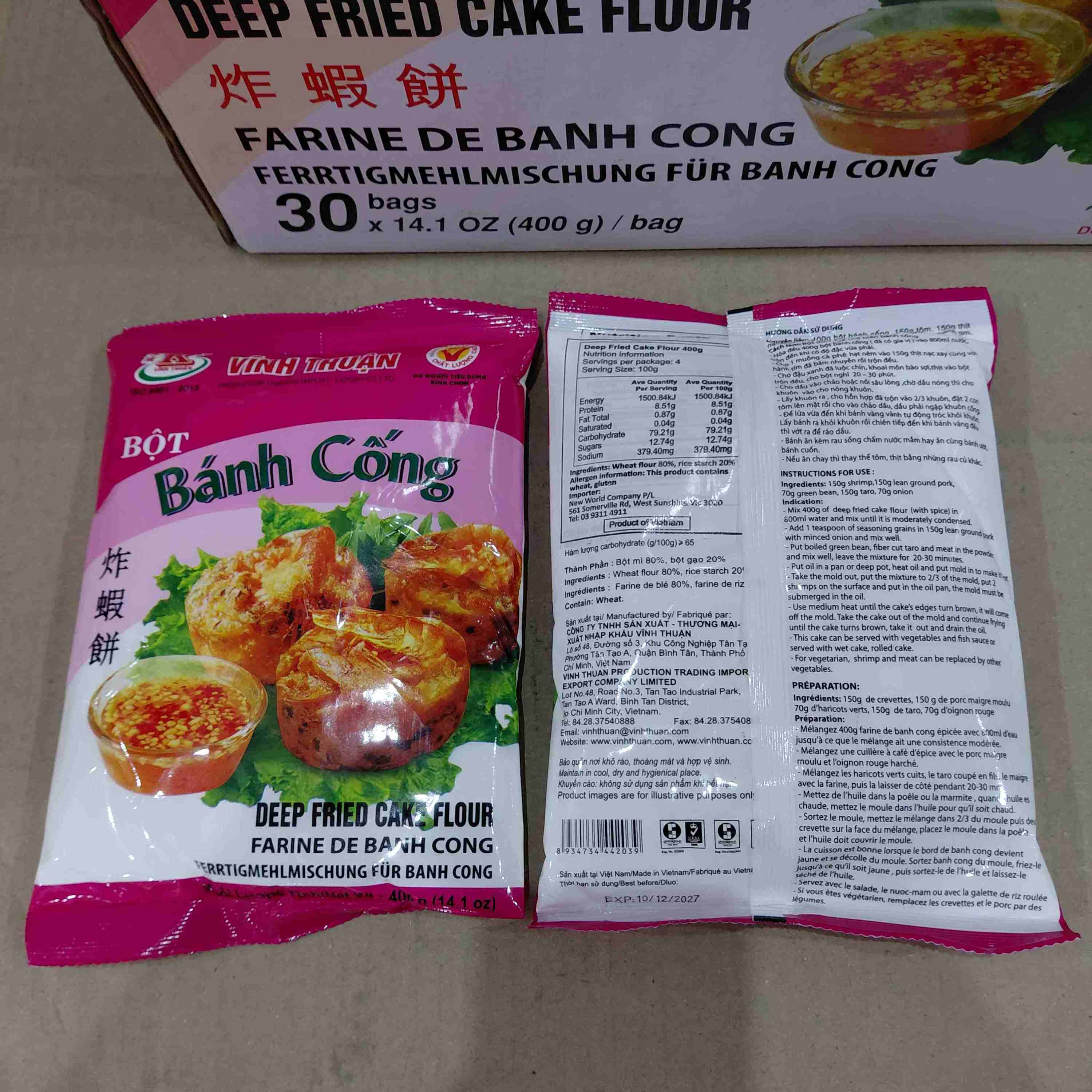 VIETNAMESE FRYING BATTER MIX 400G – 10-PACK CARTON, WHOLESALE EXPORT SUPPLY 2