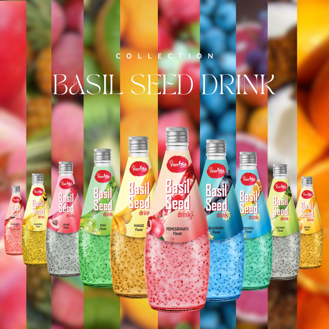 PREMIUM VIETNAMESE STRAWBERRY CHIA SEED JUICE 290ML – OEM BEVERAGE MANUFACTURING FOR USA, CANADA, NETHERLANDS & POLAND
