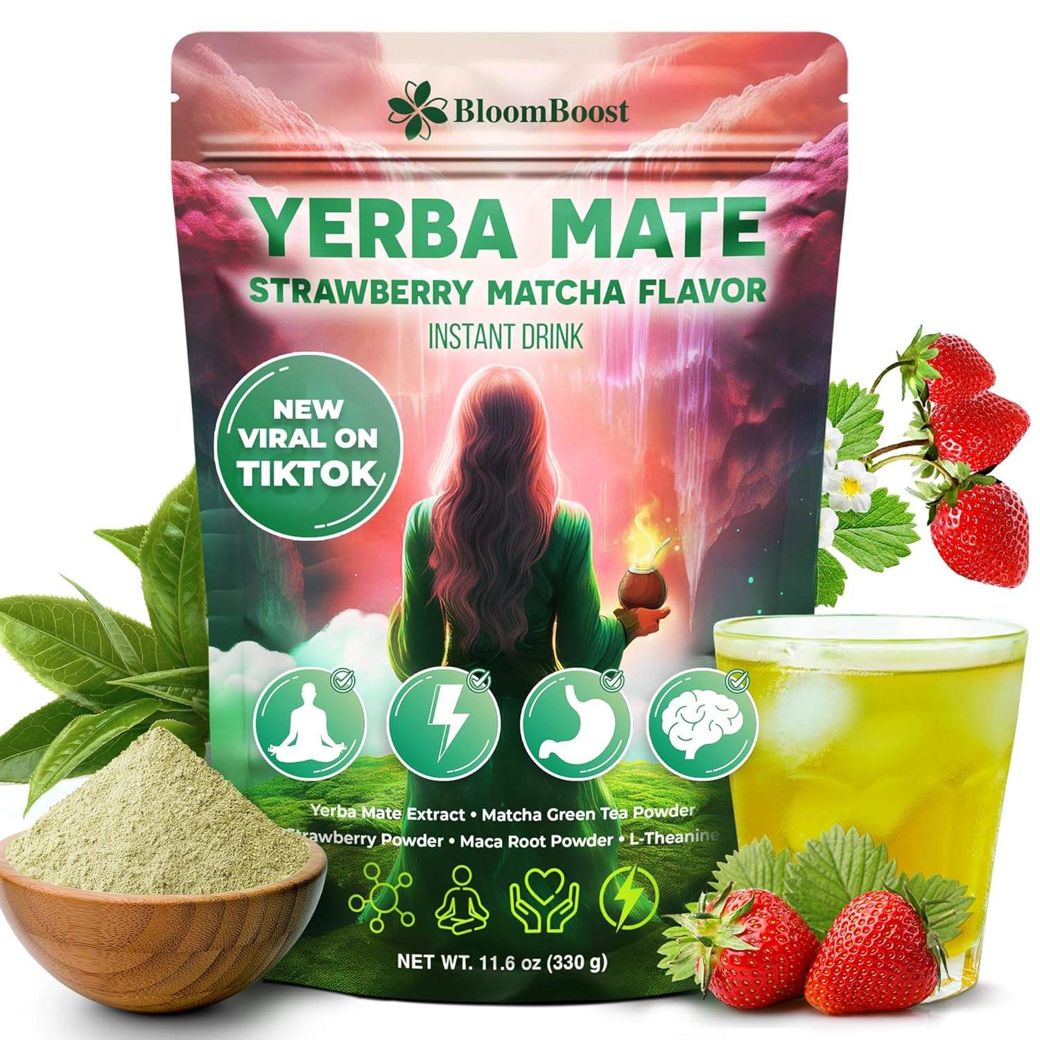 PREMIUM VIETNAMESE STRAWBERRY MATCHA POWDER – FRUIT AND GREEN TEA BLEND FOR WHOLESALE EXPORT