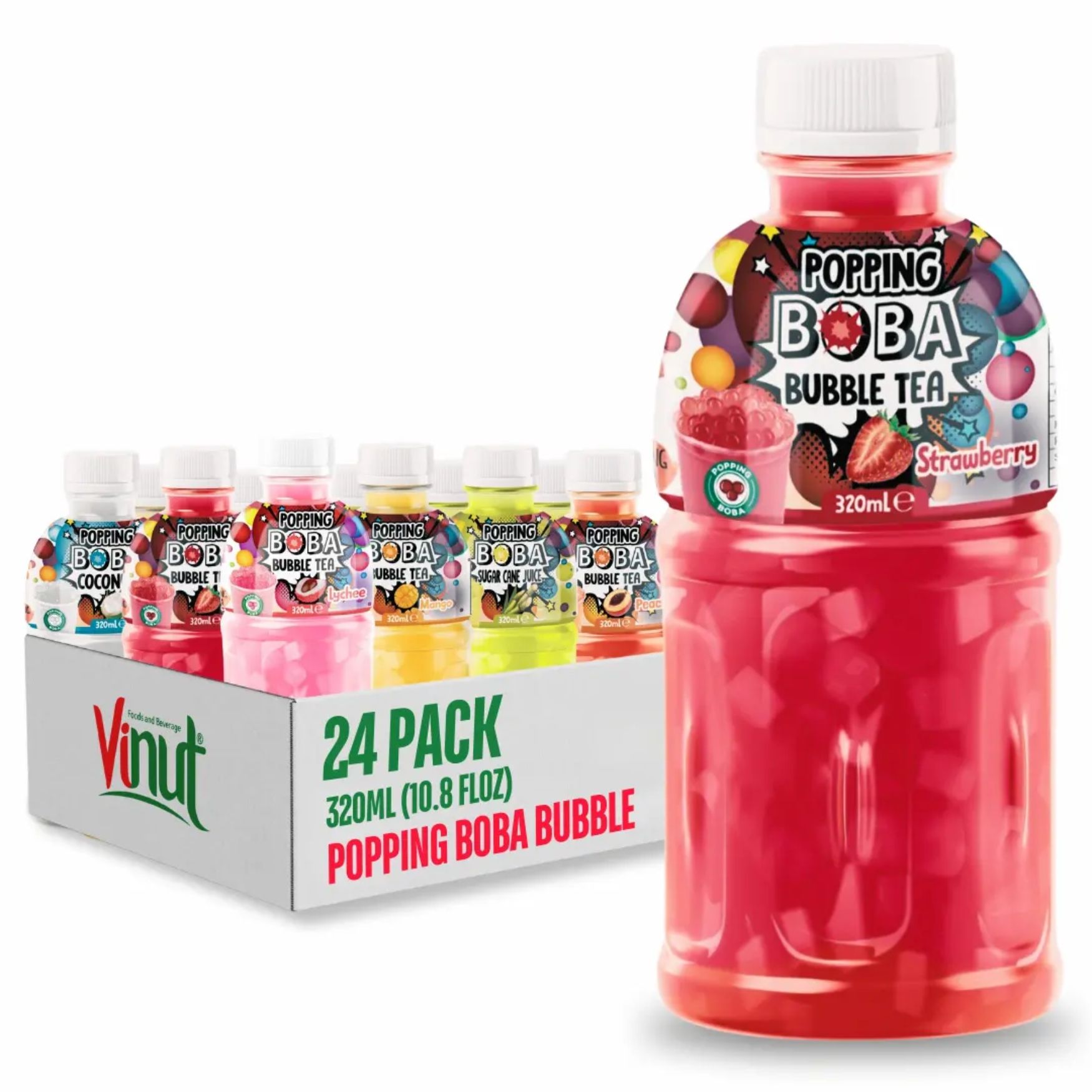 PREMIUM VIETNAMESE STRAWBERRY BOBA TEA DRINK 330ML – CANNED READY-TO-DRINK BEVERAGE FOR WHOLESALE