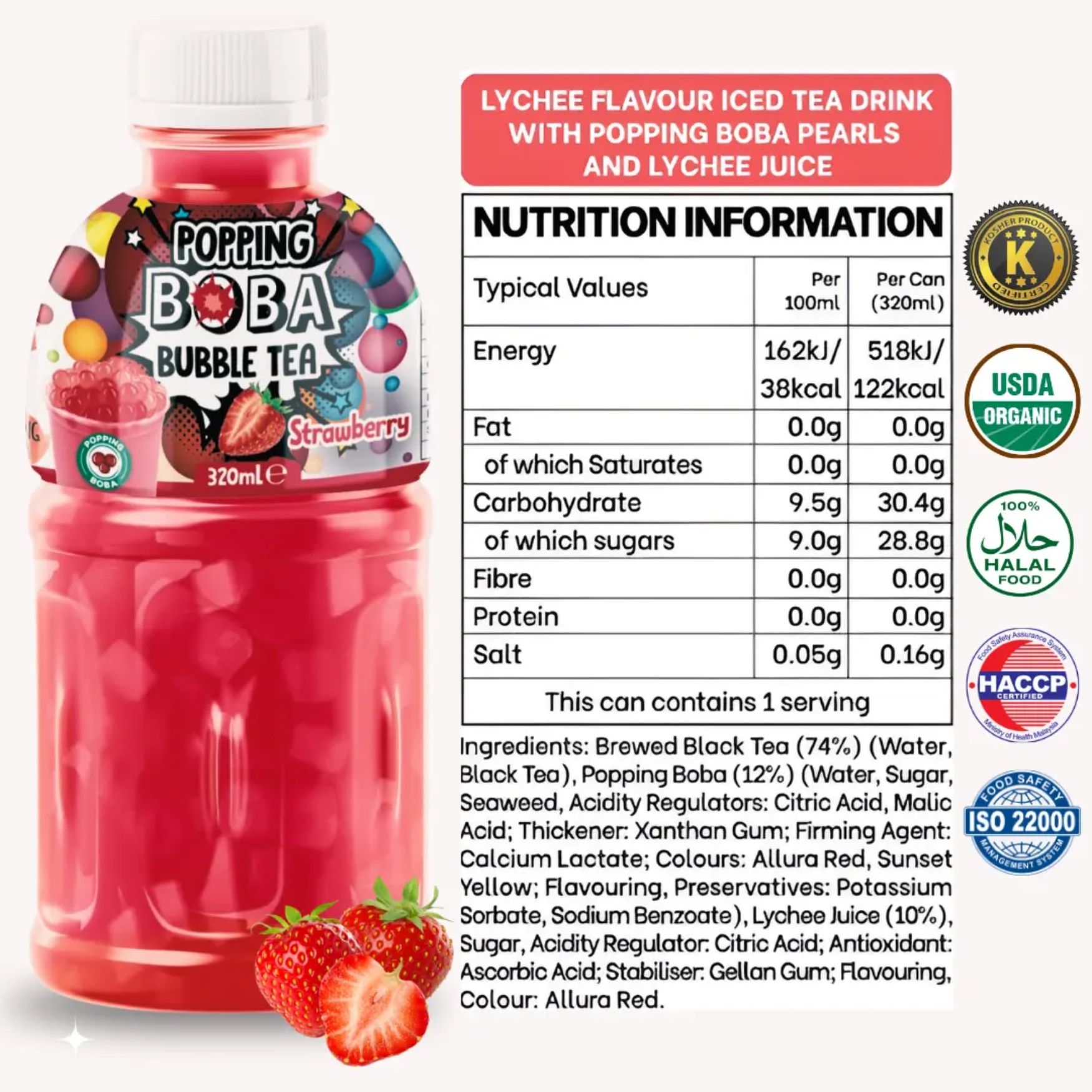 PREMIUM VIETNAMESE STRAWBERRY BOBA TEA DRINK 330ML – CANNED READY-TO-DRINK BEVERAGE FOR WHOLESALE 2