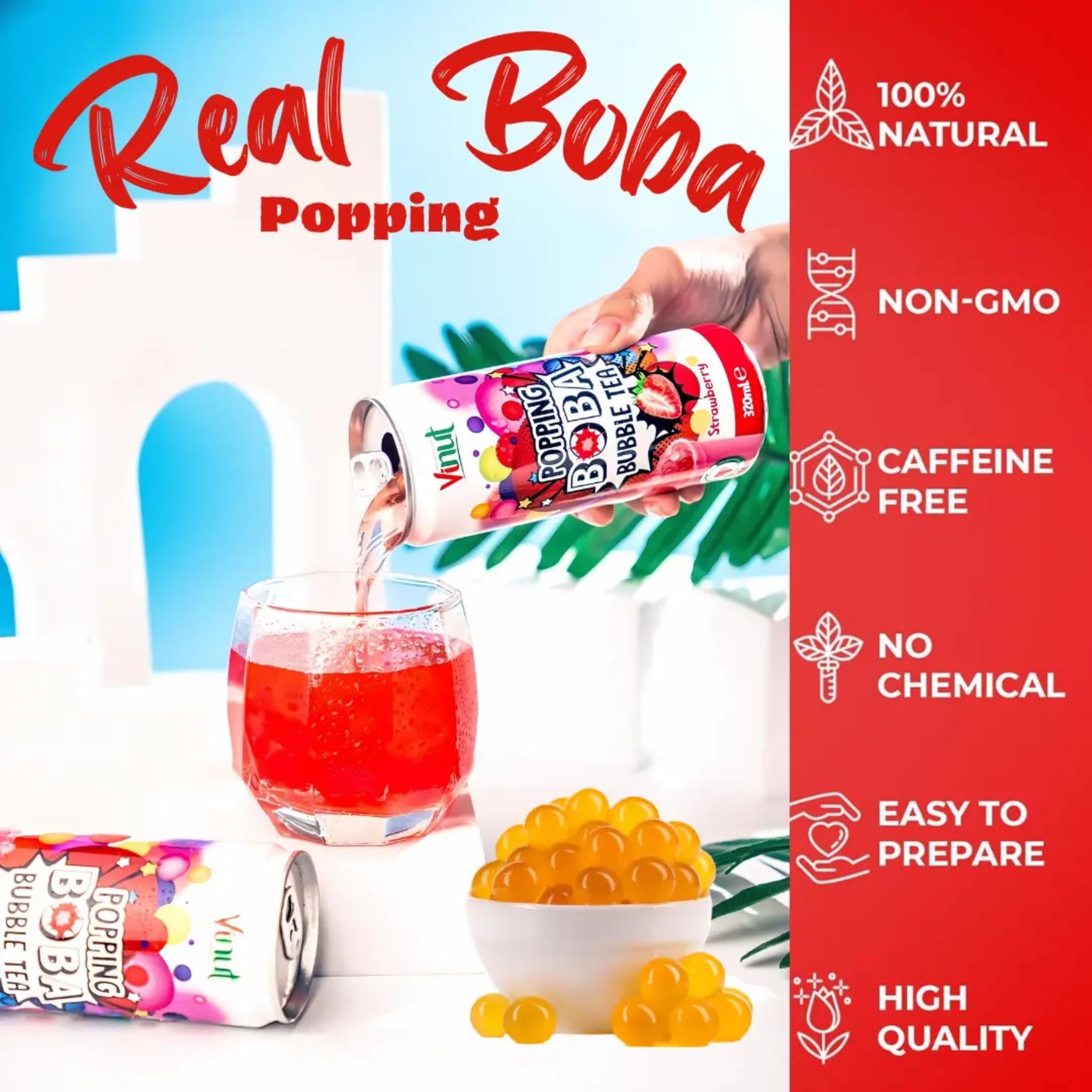PREMIUM VIETNAMESE STRAWBERRY BOBA TEA DRINK 330ML – CANNED READY-TO-DRINK BEVERAGE FOR WHOLESALE 4