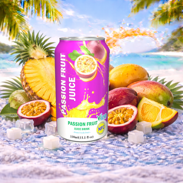 PREMIUM VIETNAMESE YELLOW PASSION FRUIT JUICE 330ML – READY-TO-DRINK CANNED BEVERAGE FOR WHOLESALE EXPORT