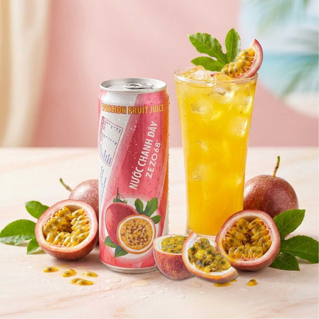 PREMIUM VIETNAMESE PASSION FRUIT JUICE – 330ML × 24 CANS FOR BULK EXPORT, OEM AND ODM PRIVATE-LABEL MANUFACTURING