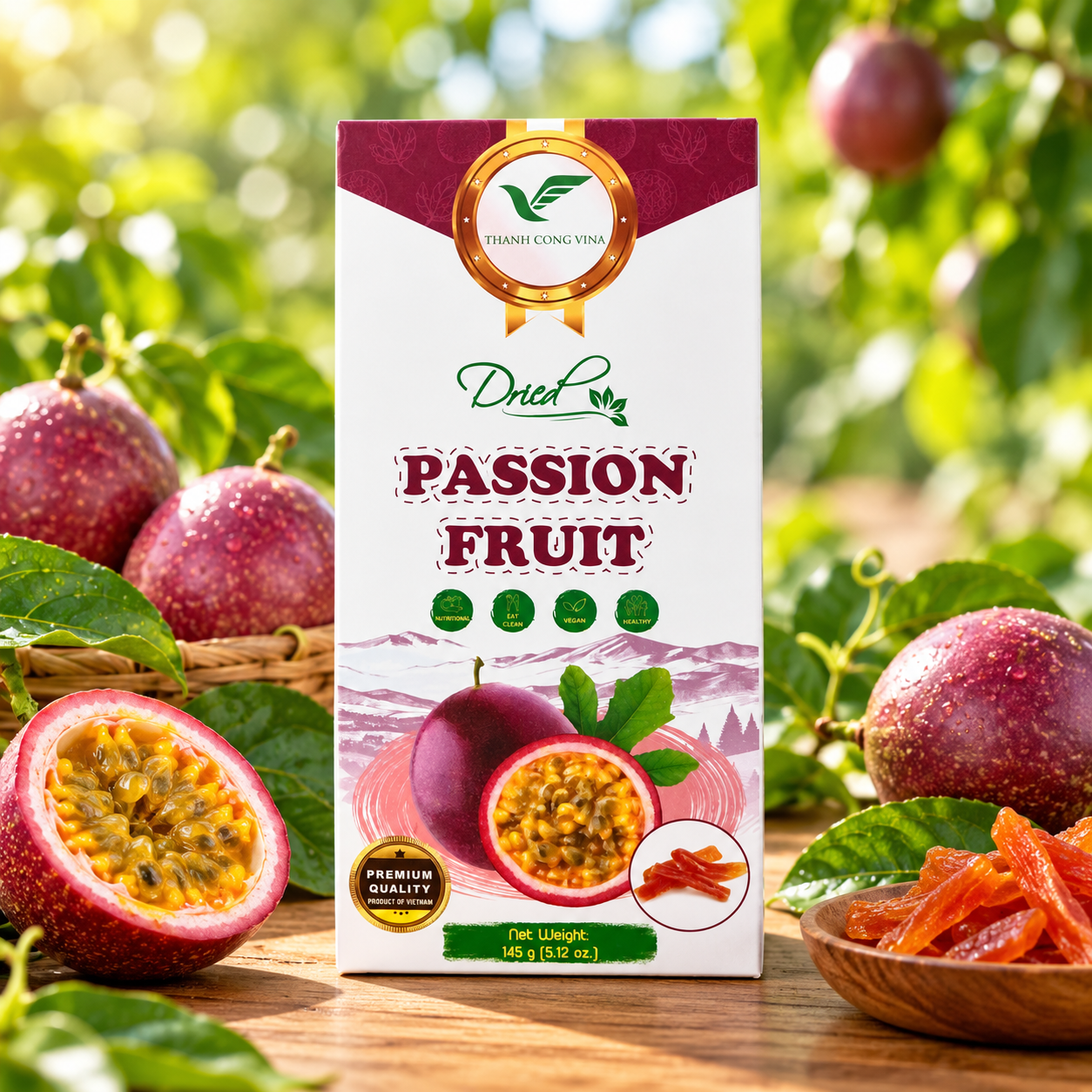 PREMIUM VIETNAMESE DRIED PASSION FRUIT – TCVN COMPLIANCE, 10KG BULK PACKAGING, ZIPPER BAGS AND 18-MONTH SHELF LIFE