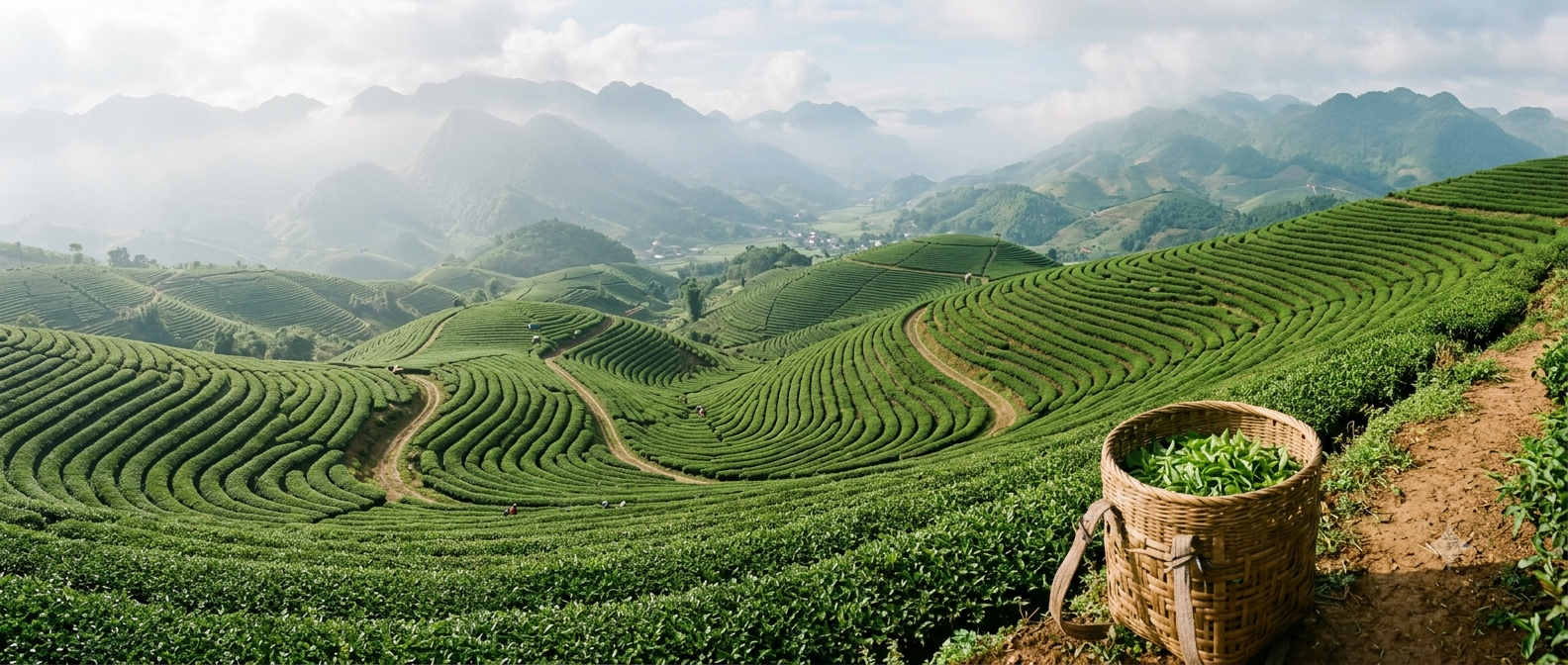 Tea plantation hills